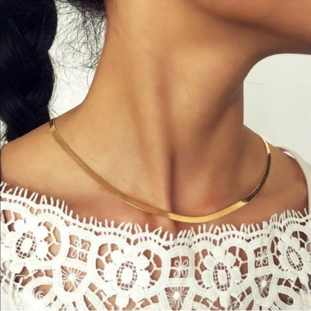 New Stainless Steel Snake Chain Statement Choker - Picture 2 of 6